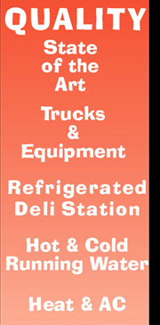 Quality: State fo the art equipment, deli station, running hot and cold water, heat and A/C